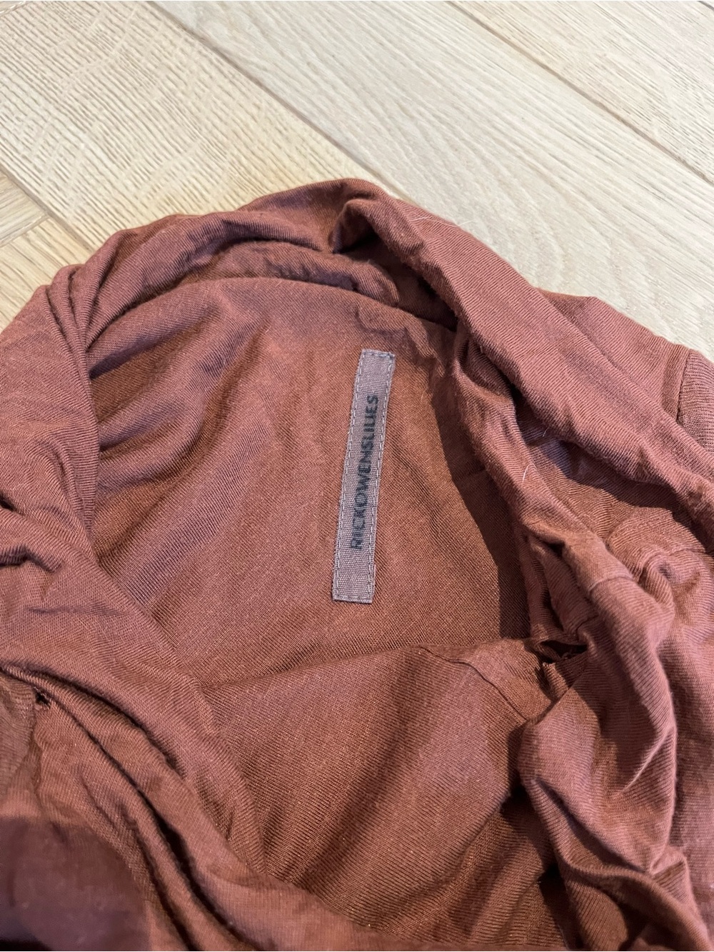 Rick Owen’s Lillies Brown Cowl Neck Long Sleeve top - Picture 9 of 13